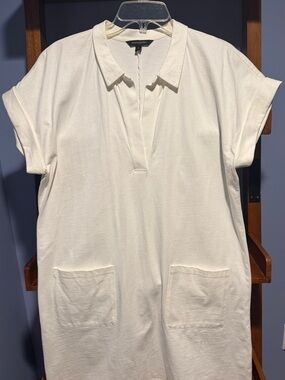 Banana Republic Cream Polo Tunic with Front Pockets NWOT